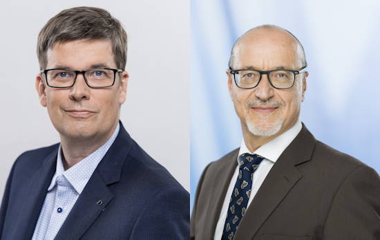 Matthias Anbuhl, Generalsekretär des Deutschen Studentenwerks (DSW) [links] und Stefan Grob, Pressesprecher des Deutschen Studentenwerks (DSW) [rechts]