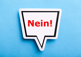 Sprechblase mit „Nein!“