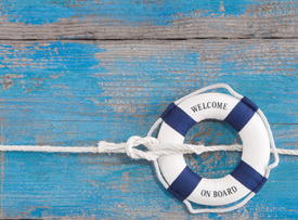 Rettungsring mit der Aufschrift Welcome on Board