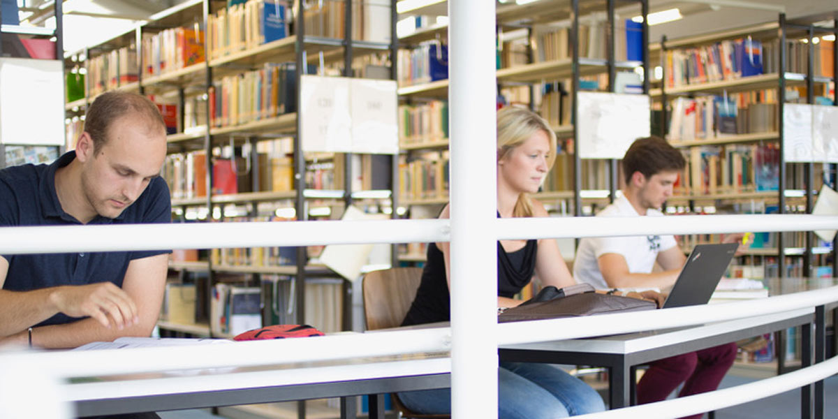 Studierende lernen in der WIWi Bereichsbibliothek