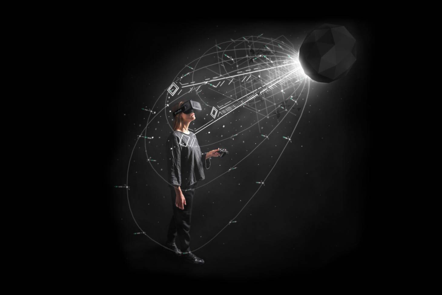 Studierende mit Virtual Reality-Brille