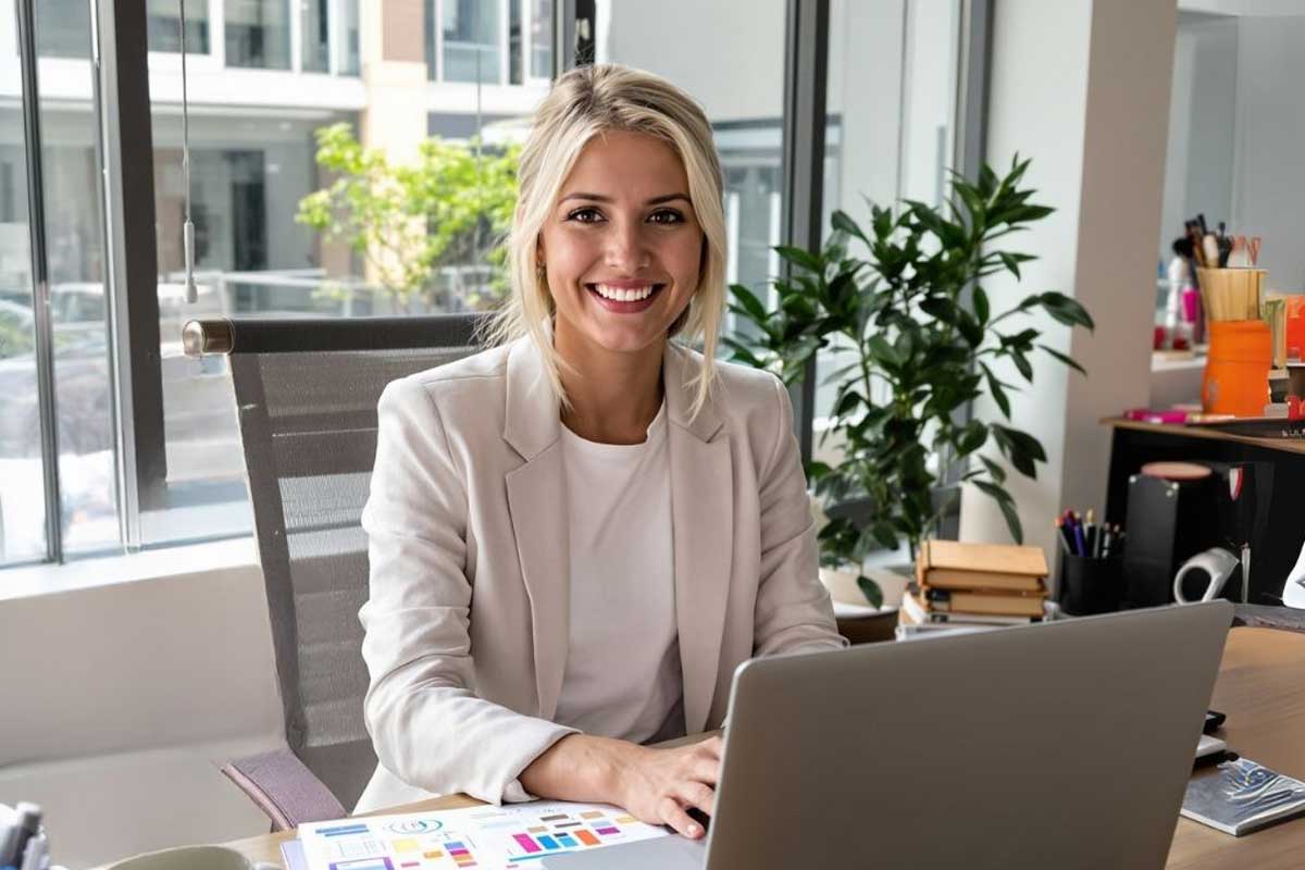 Frau am Laptop