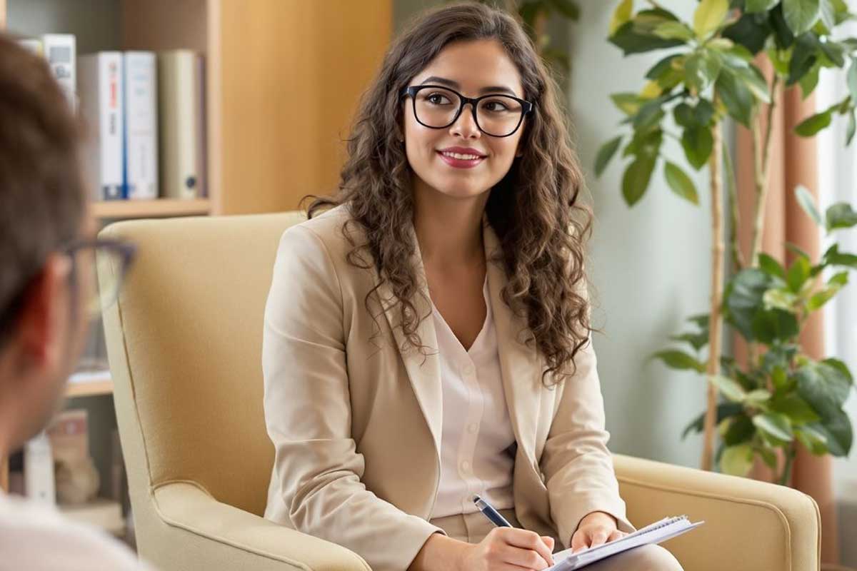 Frau mit Schreibblock