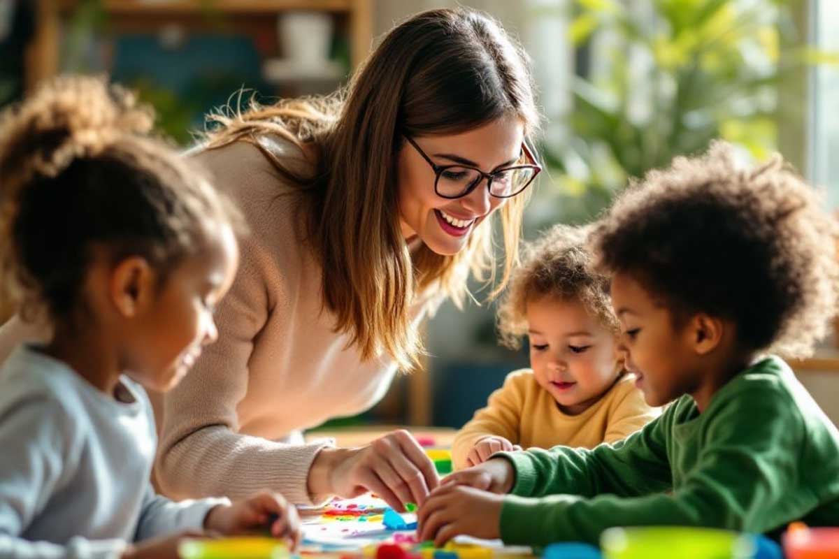 Frau mit Kindern