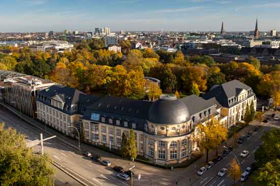 Der Campus der Bucerius Law School aus der Luft