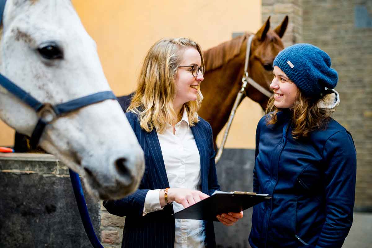 2 Studentinnen und 2 Pferde