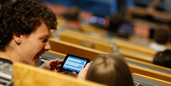 Student im Hörsaal