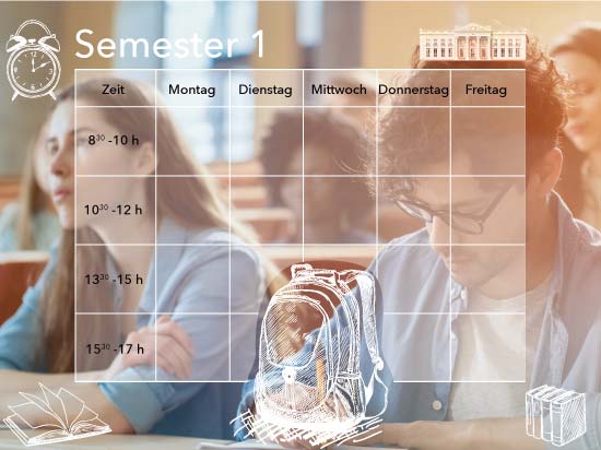 Stundenplan für Vorlesung