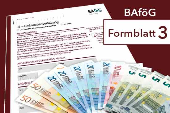 BAföG Formblatt 3 zur Beantragung von Geld für ein Studium – Einkommen