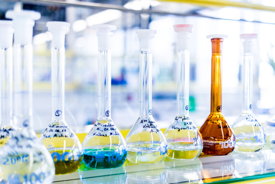 Reagenzgläser im Chemielabor