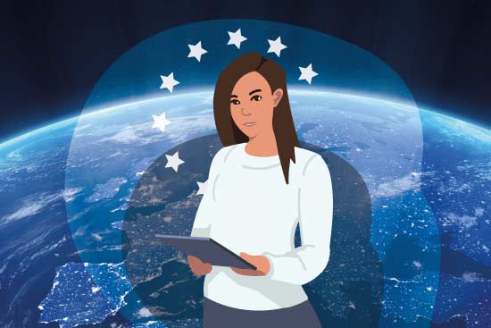 Bewerberin für ein Erasmus-Praktikum