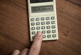 Einfacher Taschenrechner mit Anzeige „Digitalisierung“