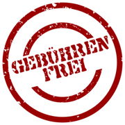 Stempel mit Text: Gebührenfrei